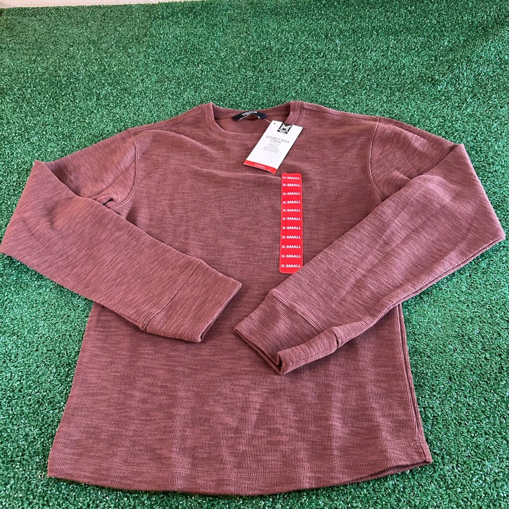 Member's Mark‎ Double Knit Crew Neck Long Sleeve Relaxed Fit Maroon Extra Small